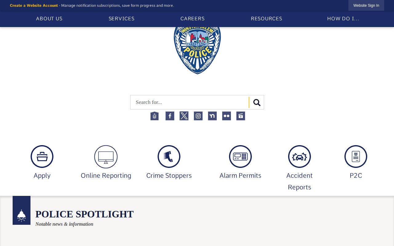 Winston-Salem Police Department arrest record source